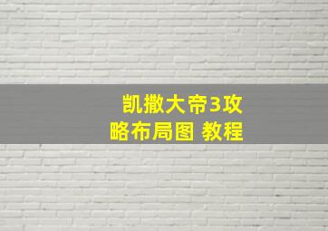 凯撒大帝3攻略布局图 教程